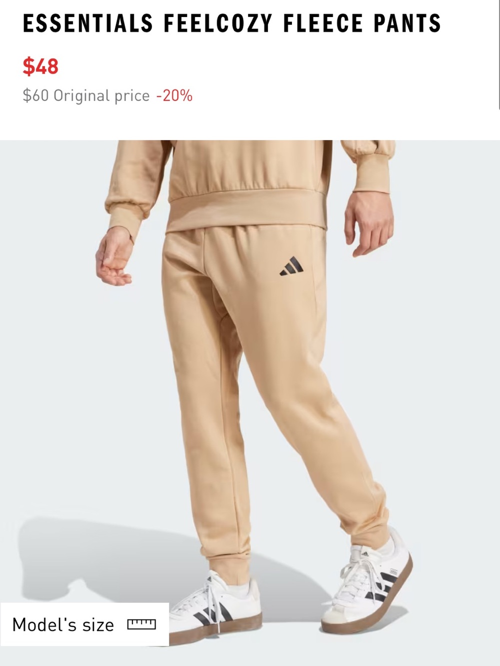 ADIDAS Men’s Essentials Feelcozy Brown Athletic Fleece Pants